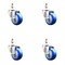 Service Caster 3 Inch 316SS Blue Polyurethane Wheel Swivel 3/8 Inch Threaded Stem Caster Set SCC-SS316TS20S314-PPUB-BLUE-381615-4 - alternate 1